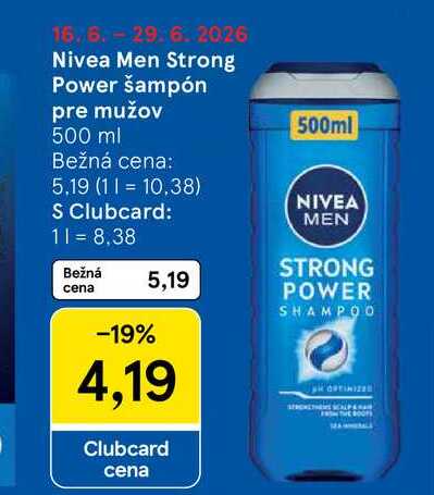 Nivea Men Strong Power šampón pre mužov 500 ml