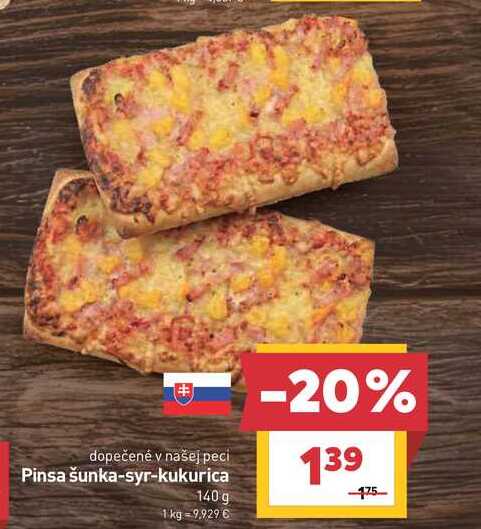 Pinsa šunka-syr-kukurica 140g