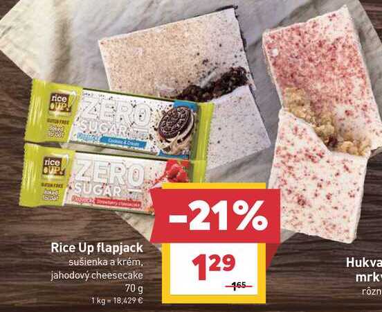 Rice Up flapjack sušienka a krém, jahodový cheesecake 70 g
