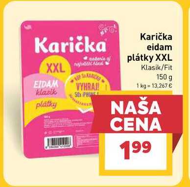 Karička eidam plátky XXL Klasik/Fit 150 g