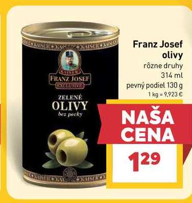 Franz Josef olivy rôzne druhy 314 ml