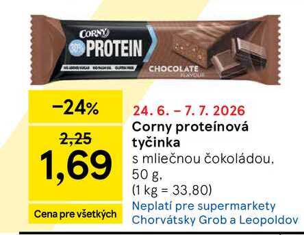 Corny proteínová tyčinka s mliečnou čokoládou, 50 g