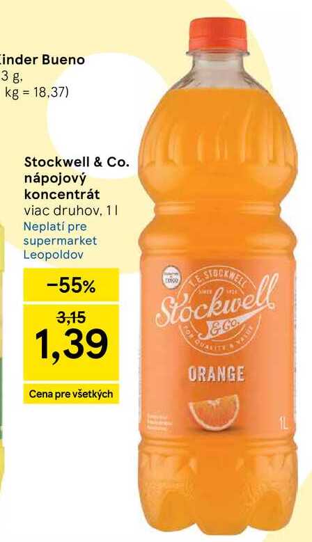Stockwell & Co. nápojový koncentrát viac druhov 1l