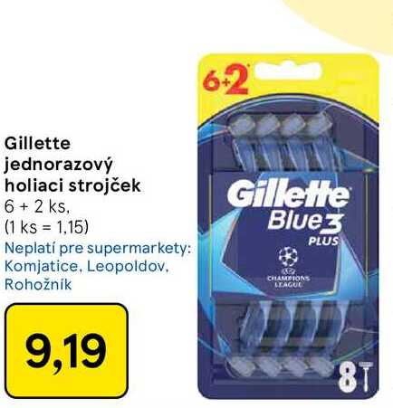 Gillette jednorazový holiaci strojček 6+ 2 ks