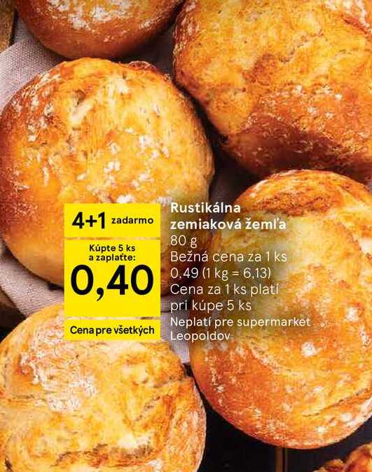 Rustikálna zemiaková žemľa 80g
