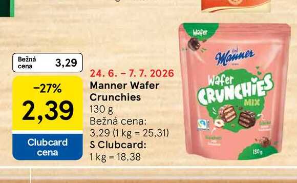 Manner Wafer Crunchies 130g