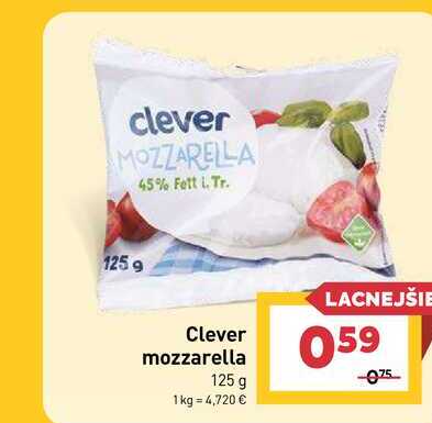 Clever mozzarella 125 g 
