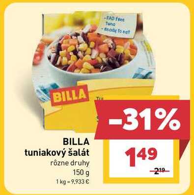 BILLA tuniakový šalát rôzne druhy 150 g
