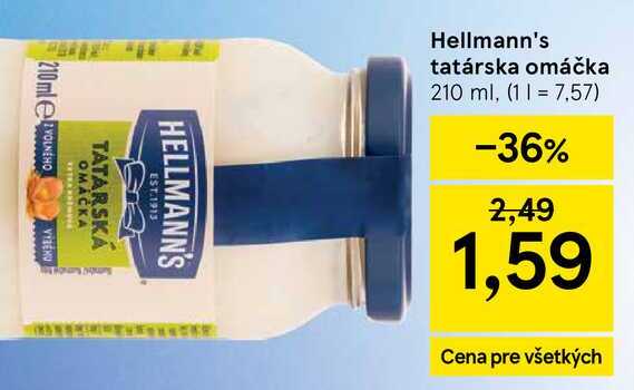 Hellmann's tatárska omáčka 210 ml
