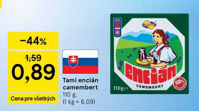 Tami encián camembert 110g