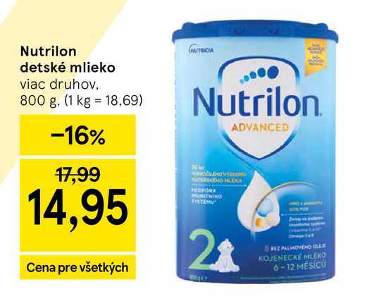 Nutrilon detské mlieko viac druhov 800 g,