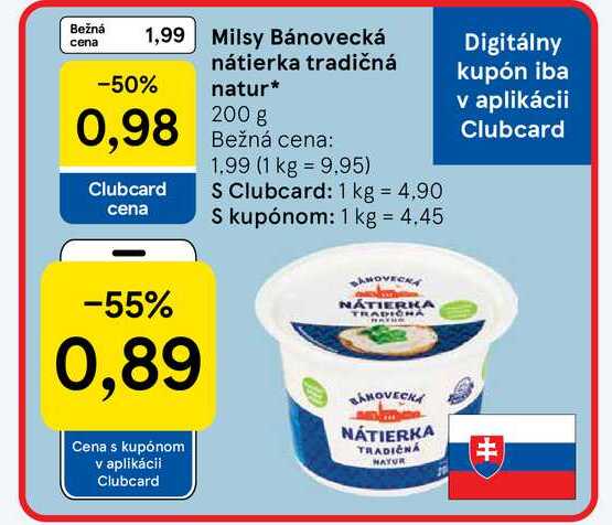 Milsy Bánovecká nátierka tradičná natur 200 g