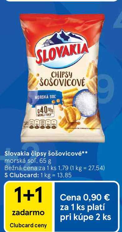 Slovakia čipsy šošovicové morská soľ, 65 g