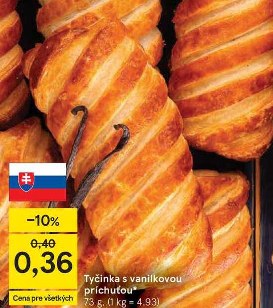 Tyčinka s vanilkovou príchuťou 73 g