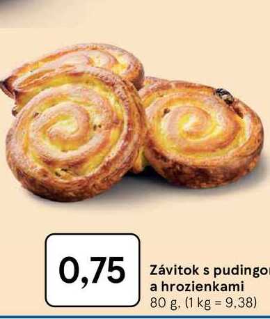 Závitok s pudingor a hrozienkami 80 g