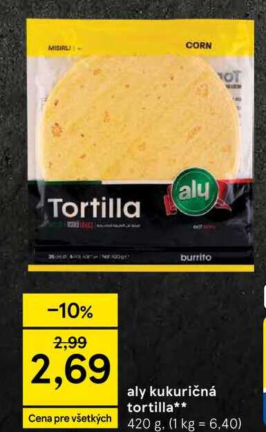 aly kukuričná tortilla 420 g