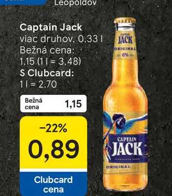 Leopoldov Captain Jack viac druhov, 0,33l