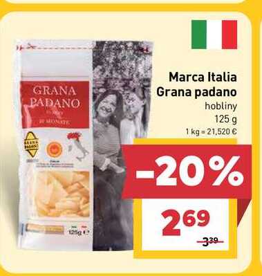 Marca Italia Grana padano hobliny 125 g 
