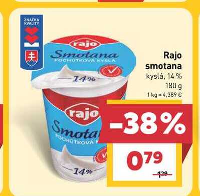 Rajo smotana kyslá, 14% 180 g