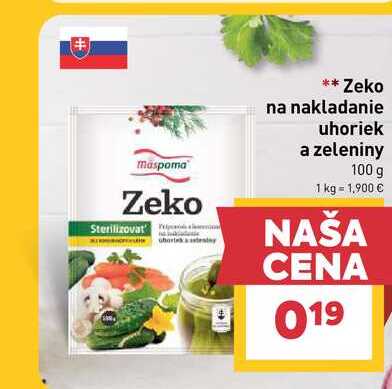 Zeko na nakladanie uhoriek a zeleniny 100 g 