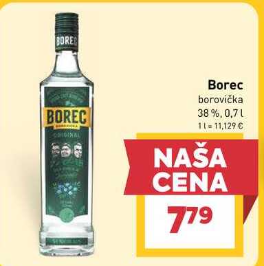 Borec borovička 38%, 0,7l v akcii