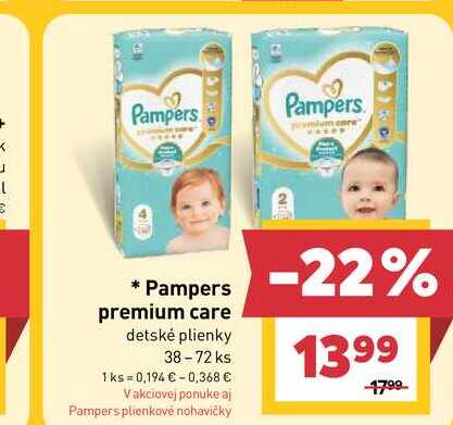 Pampers premium care detské plienky 38-72 ks