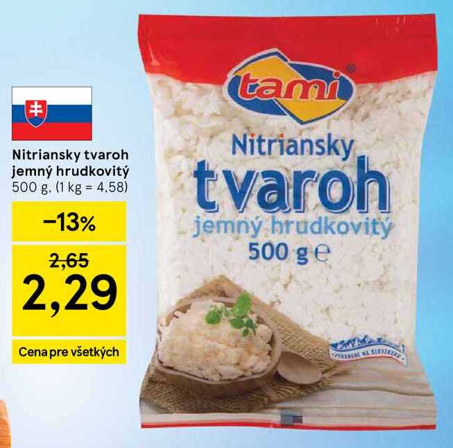 Nitriansky tvaroh jemný hrudkovitý 500 g