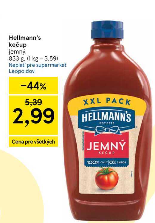 Hellmann's kečup jemný, 833 g