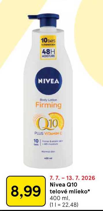 Nivea Q10 telové mlieko 400 ml
