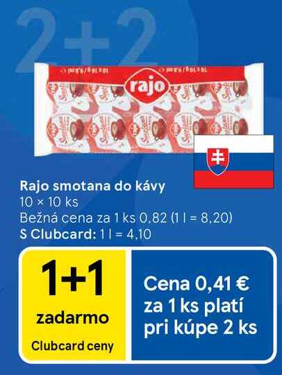 Rajo smotana do kávy 10 x 10 ks  v akcii