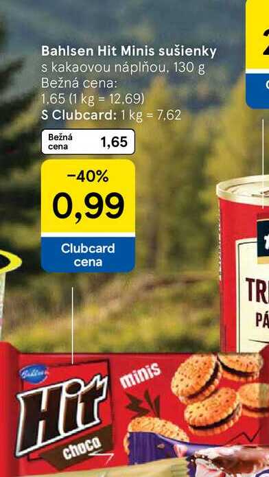 Bahlsen Hit Minis sušienky s kakaovou náplňou 130 g  v akcii