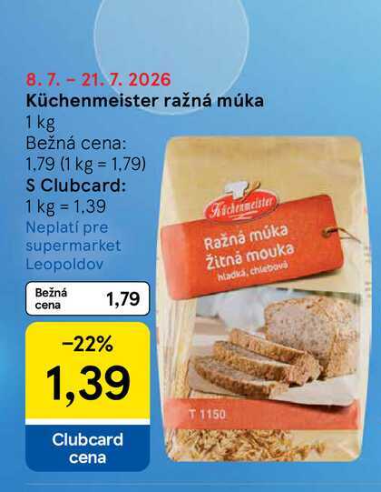 Küchenmeister ražná múka 1 kg