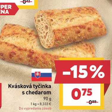 Kvásková tyčinka s chedarom 90 g