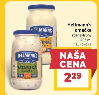 Hellmann's omáčka rôzne druhy 405 ml