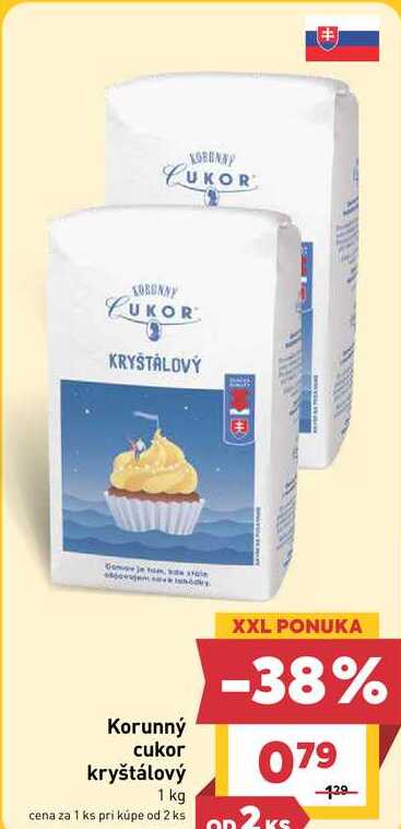 Korunný cukor kryštálový 1 kg 