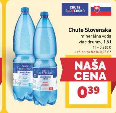 Chute Slovenska minerálna voda viac druhov, 1,5l