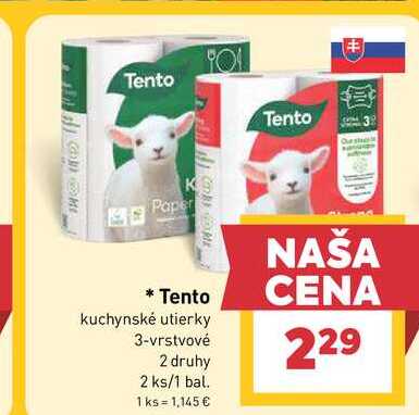 Tento kuchynské utierky 3-vrstvové 2 druhy 2 ks/1 bal.