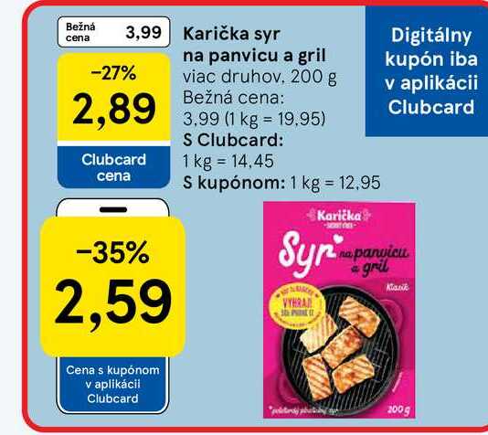 Karička syr na panvicu a gril 200 g