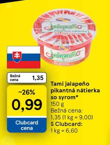 Tami jalapeño pikantná nátierka so syrom 150g