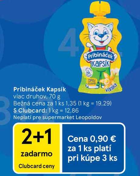 Pribináček Kapsík viac druhov, 70 g