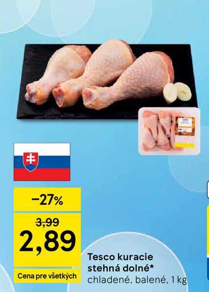 Tesco kuracie stehná dolné 1 kg