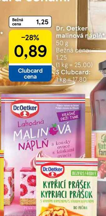 Dr. Oetker malinová náplň 50 g