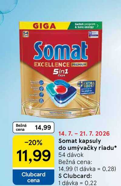 Somat kapsuly do umývačky riadu 54 dávok