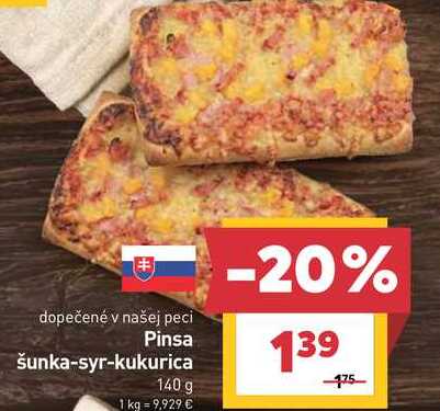 Pinsa šunka-syr-kukurica 140 g