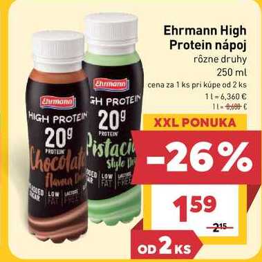 Ehrmann High Protein nápoj rôzne druhy 250 ml