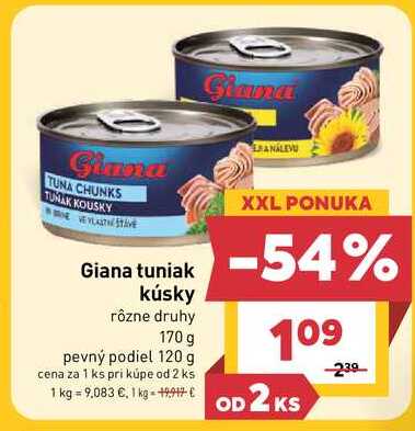 Giana tuniak kúsky 170 g 