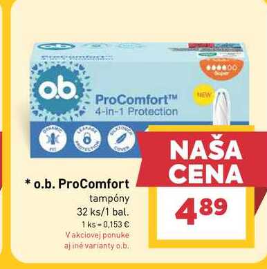 o.b. ProComfort tampóny 32 ks/1 bal.