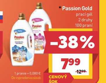 Passion Gold prací gel 2 druhy 100 praní