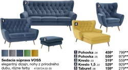 Sedacia súprava VOSS - 2 Pohovka