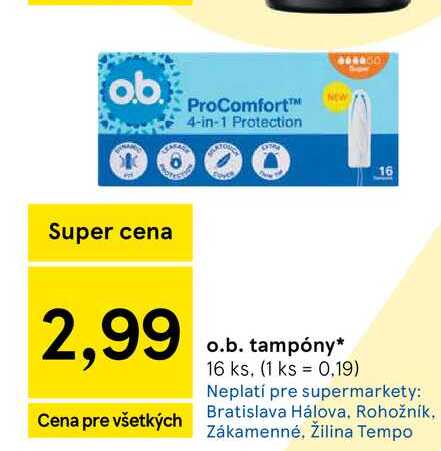 o.b. tampóny 16 ks